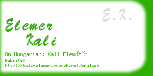 elemer kali business card